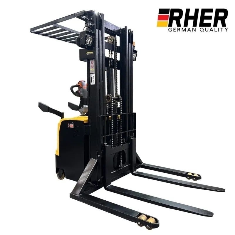 1500Kgs / 4.5Metros. Apilador Rher Full Electrico hombre a Bordo. Seguridad Europea con Baliza